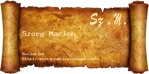 Szorg Marion névjegykártya